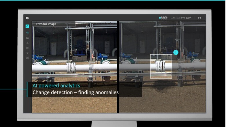 End-to-end drones with AI powered analytics detected a leak comparing to a previous image of the same pipe